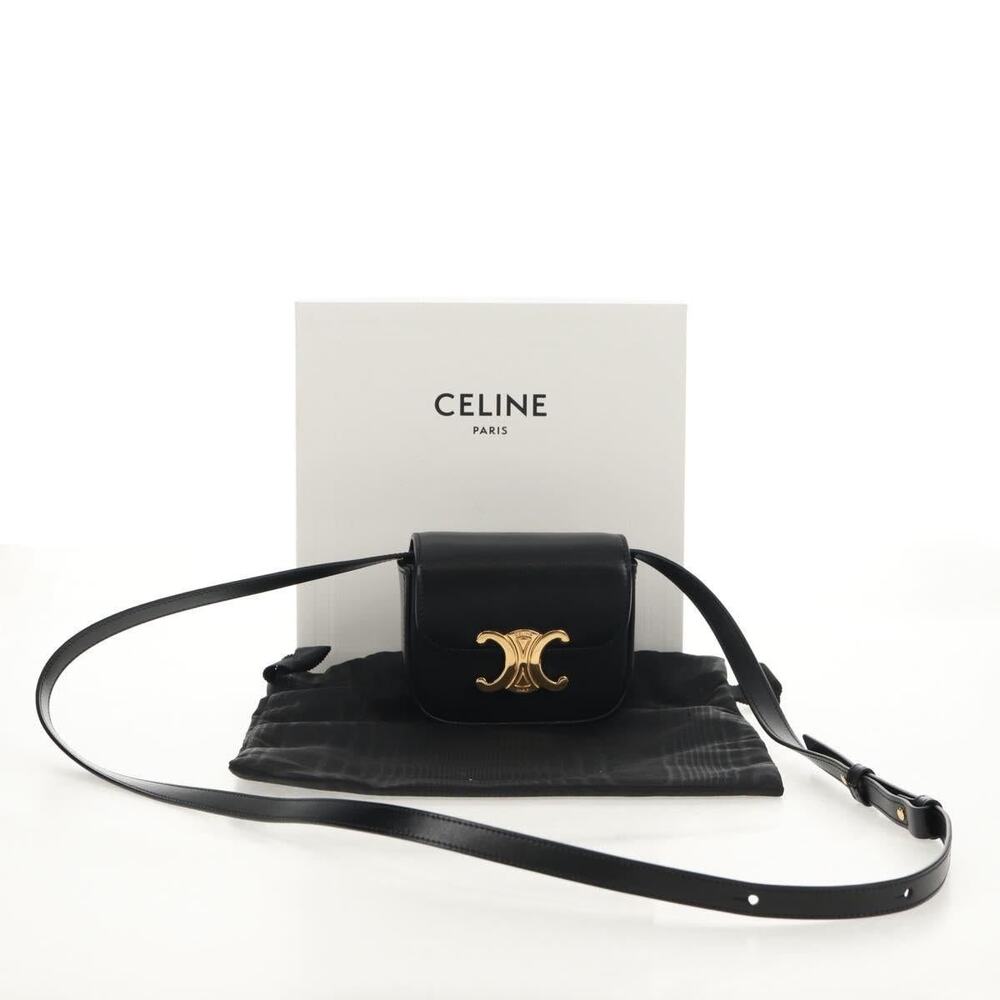 Celine Mini Triomphe Shoulder Bag Black